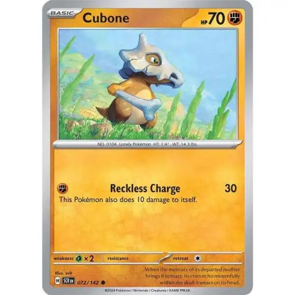 Pokemon Trading Card Game Stellar Crown Common Cubone #72