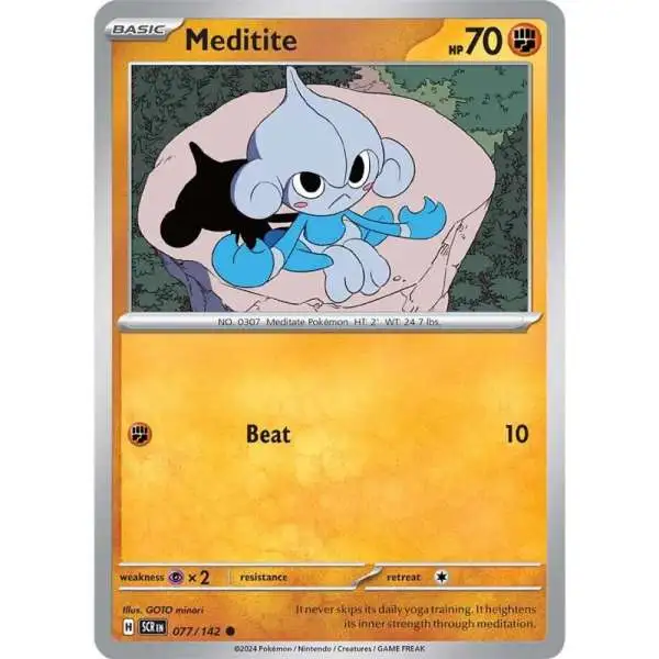 Pokemon Trading Card Game Stellar Crown Common Meditite #77