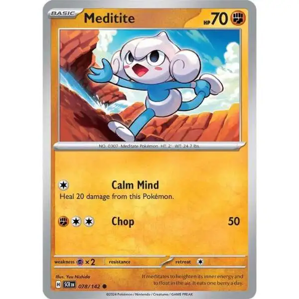 Pokemon Trading Card Game Stellar Crown Common Meditite #78
