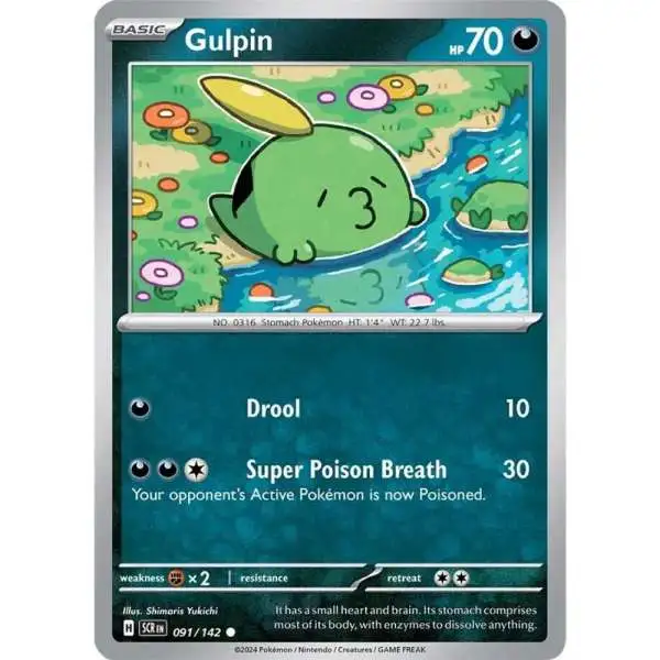 Pokemon Trading Card Game Stellar Crown Common Gulpin #91