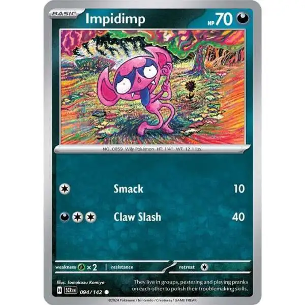Pokemon Trading Card Game Stellar Crown Common Impidimp #94