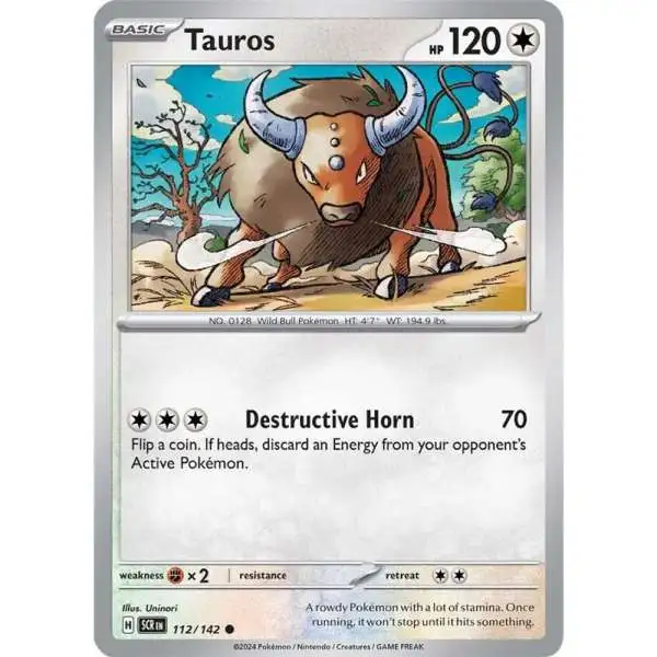 Pokemon Trading Card Game Stellar Crown Common Tauros #112