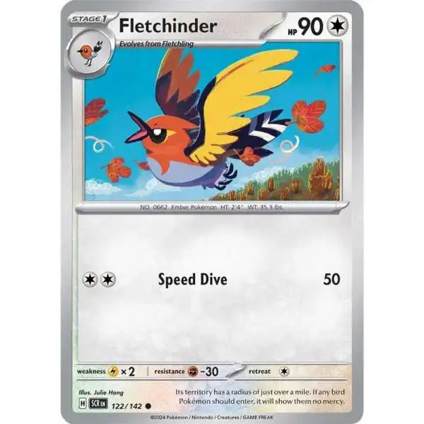 Pokemon Trading Card Game Stellar Crown Common Fletchinder #122