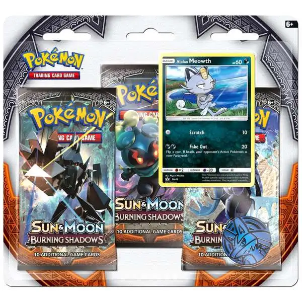 Pokemon Sun & Moon Burning Shadows Alolan Meowth Special Edition [3 Booster Packs, Promo Card & Coin]