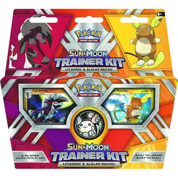 Pokemon Sun & Moon Alolan Raichu & Lycanroc Trainer Kit [2x 30-Card Starter Decks, Playmat, Coin & More]