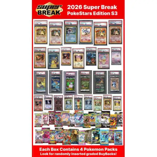 Pokemon 2026 Poke Stars Series 3 Trading Card Box [4 Pokemon Packs From 1999 to Present] (Pre-Order ships November)