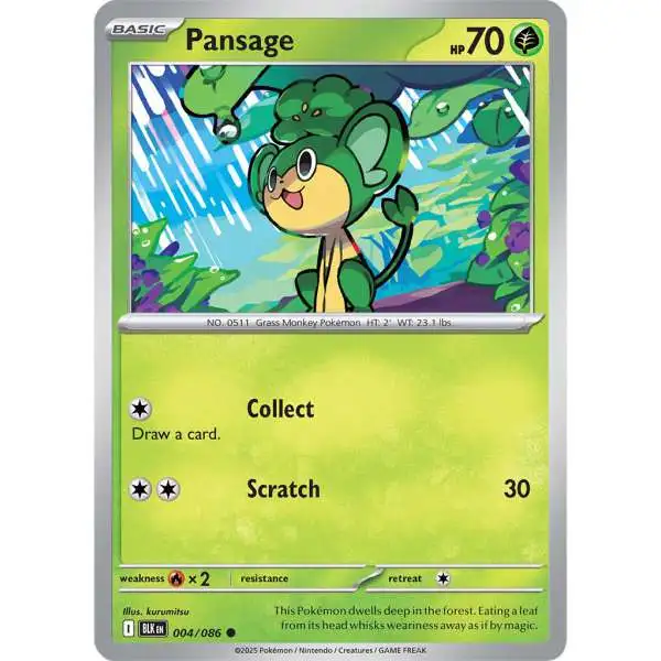 Pokemon Trading Card Game Black Bolt Common Pansage #4