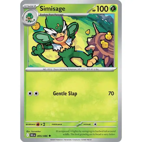 Pokemon Trading Card Game Black Bolt Uncommon Simisage #5