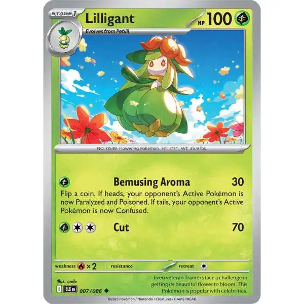 Pokemon Trading Card Game Black Bolt Uncommon Lilligant #7