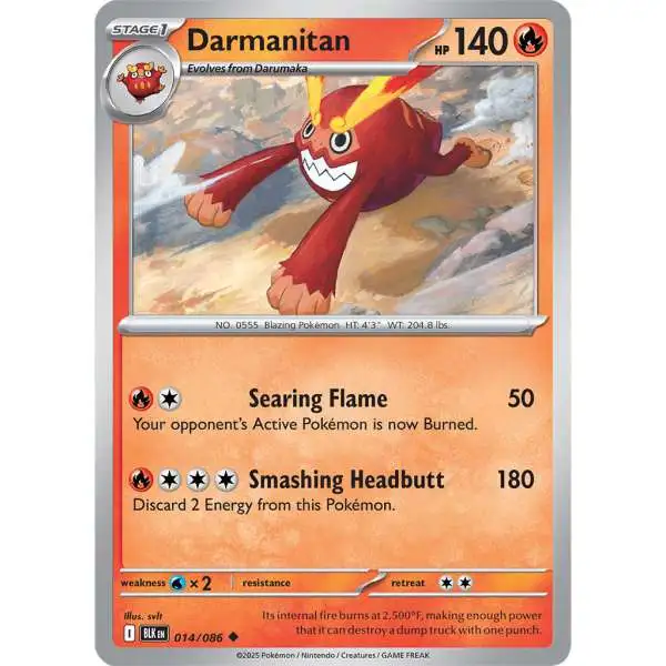 Pokemon Trading Card Game Black Bolt Uncommon Darmanitan #14
