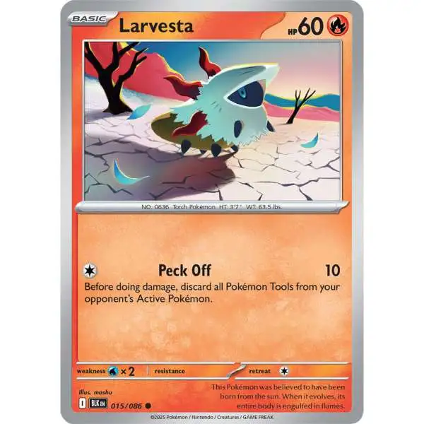 Pokemon Trading Card Game Black Bolt Common Larvesta #15