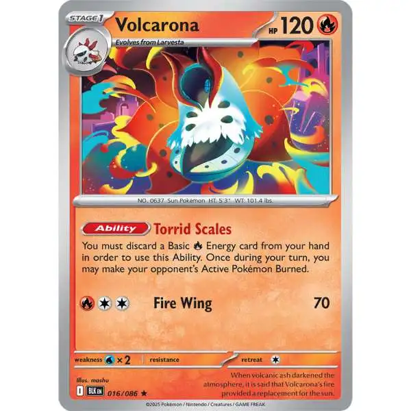 Pokemon Trading Card Game Black Bolt Rare Volcarona #16