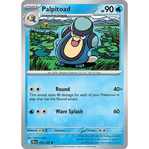 Pokemon Trading Card Game Black Bolt Common Palpitoad #20
