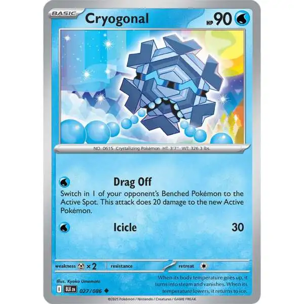 Pokemon Trading Card Game Black Bolt Uncommon Cryogonal #27