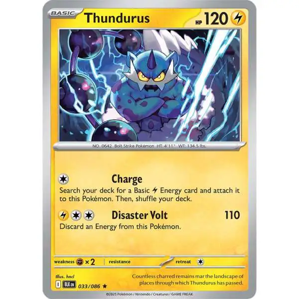 Pokemon Trading Card Game Black Bolt Rare Thundurus #33