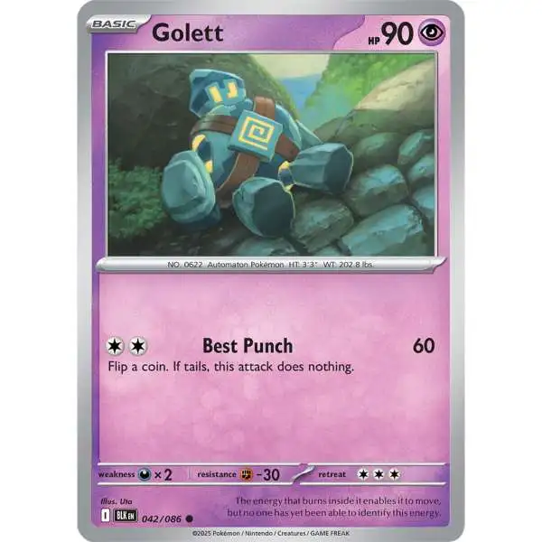 Pokemon Trading Card Game Black Bolt Common Golett #42