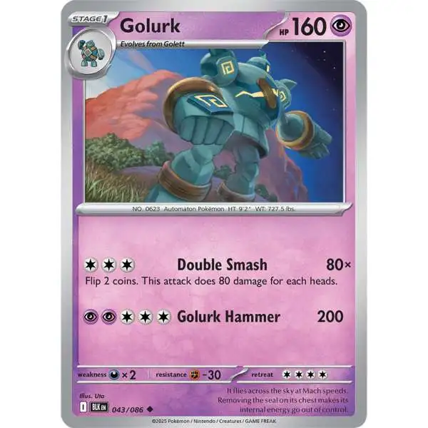 Pokemon Trading Card Game Black Bolt Uncommon Golurk #43
