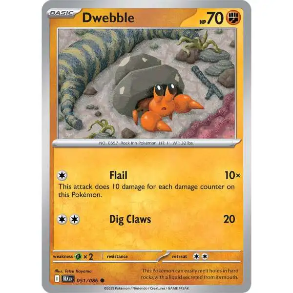 Pokemon Trading Card Game Black Bolt Common Dwebble #51