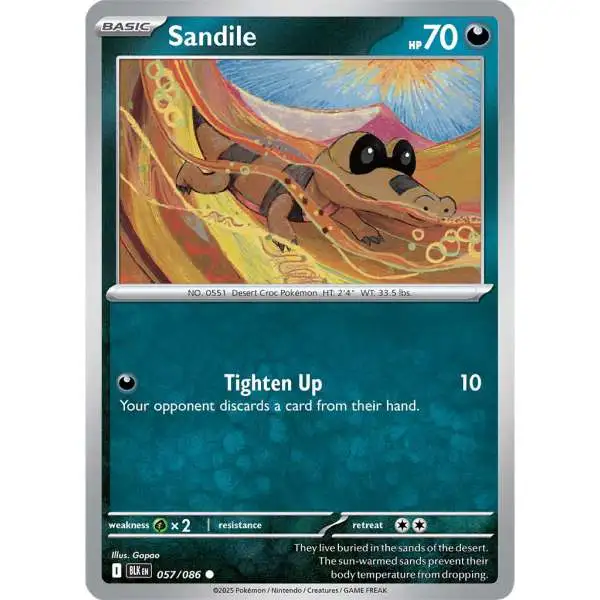Pokemon Trading Card Game Black Bolt Common Sandile #57