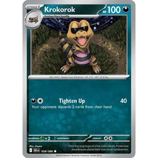 Pokemon Trading Card Game Black Bolt Common Krokorok #58