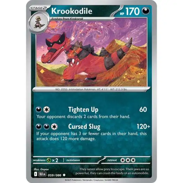 Pokemon Trading Card Game Black Bolt Uncommon Krookodile #59