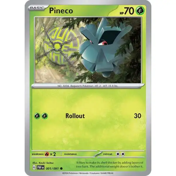 Pokemon Trading Card Game Paldean Fates Common Pineco #1