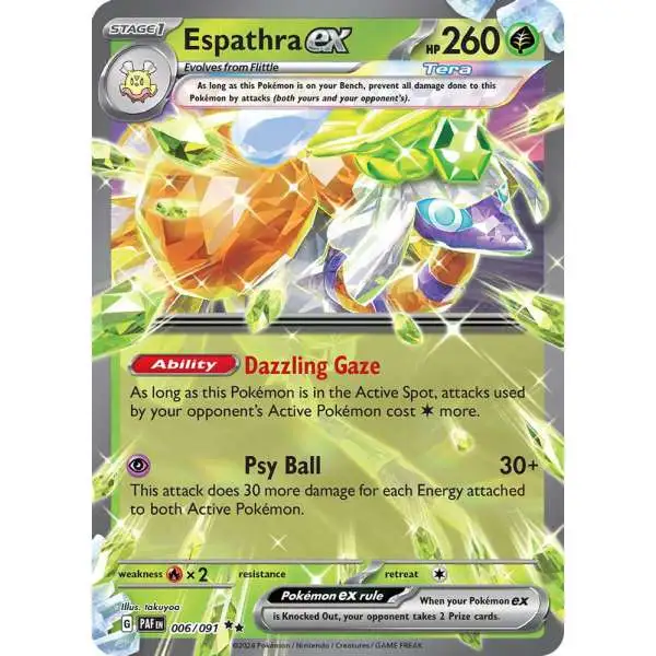 Pokemon Trading Card Game Paldean Fates Double Rare Espathra ex #6