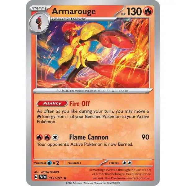 Pokemon Trading Card Game Paldean Fates Rare Armarouge #15