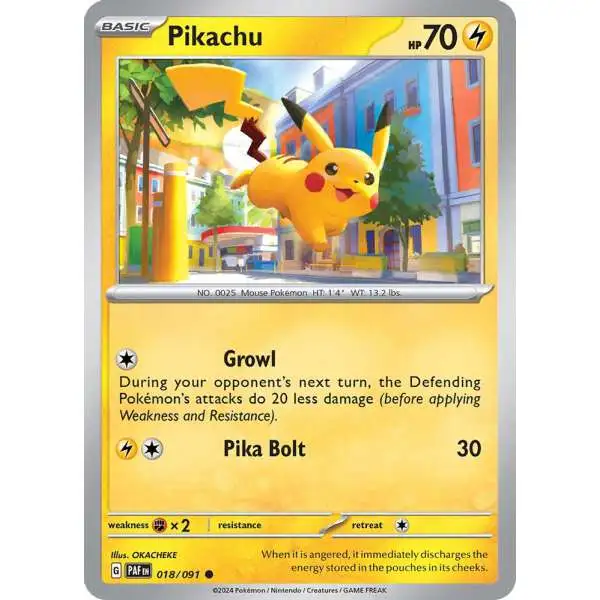 Pokemon Trading Card Game Paldean Fates Common Pikachu #18