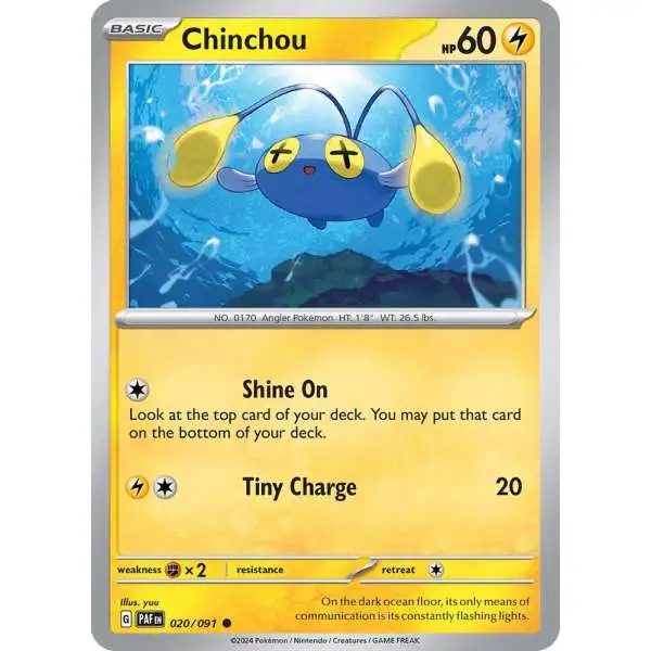 Pokemon Trading Card Game Paldean Fates Common Chinchou #20