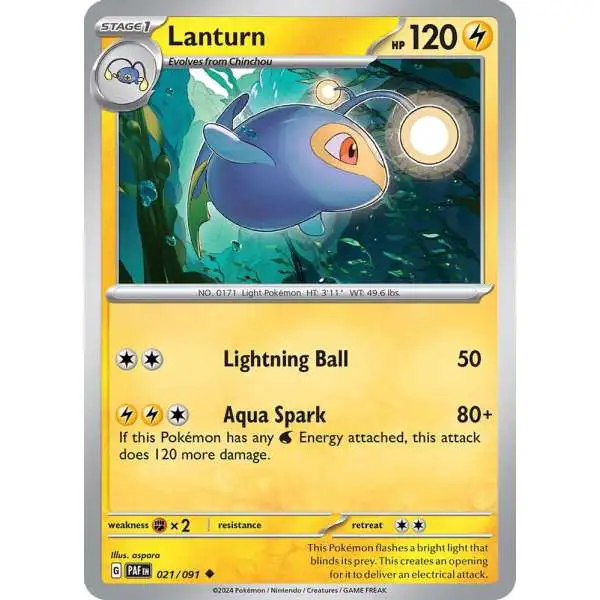 Pokemon Trading Card Game Paldean Fates Uncommon Lanturn #21