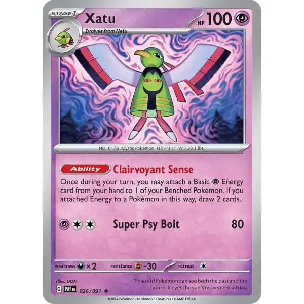 Pokemon Trading Card Game Paldean Fates Rare Xatu #26