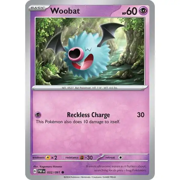 Pokemon Trading Card Game Paldean Fates Common Woobat #32