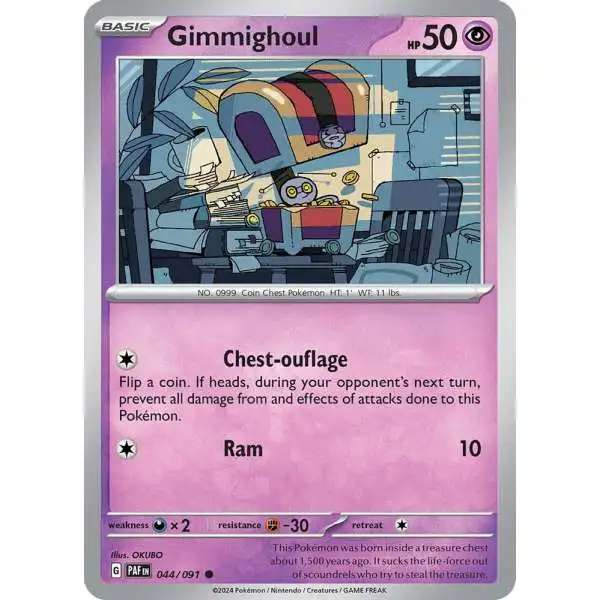 Pokemon Trading Card Game Paldean Fates Common Gimmighoul #44