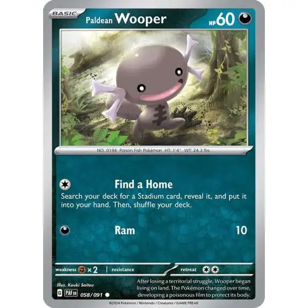 Pokemon Trading Card Game Paldean Fates Common Paldean Wooper #58