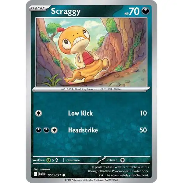 Pokemon Trading Card Game Paldean Fates Common Scraggy #60