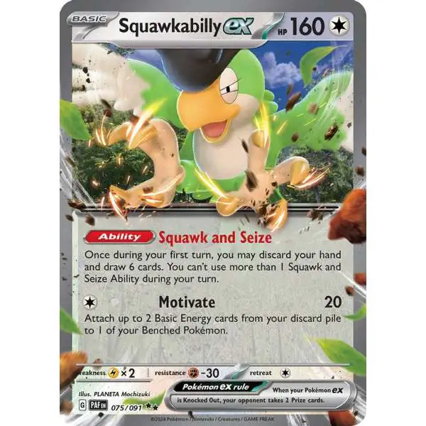 Pokemon Trading Card Game Paldean Fates Double Rare Squawkabilly ex #75