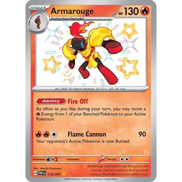 Pokemon Trading Card Game Paldean Fates Shiny Rare Armarouge #115 [Shiny Rare]