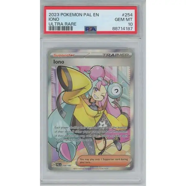 Pokemon Trading Card Game Paldean Fates Double Rare Iono #254 [PSA Gem Mint 10]