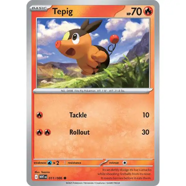 Pokemon Trading Card Game White Flare Common Tepig #11
