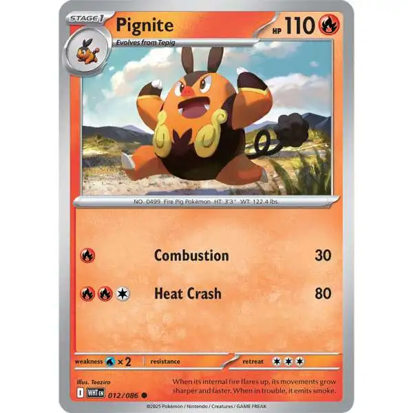 Pokemon Trading Card Game White Flare Common Pignite #12