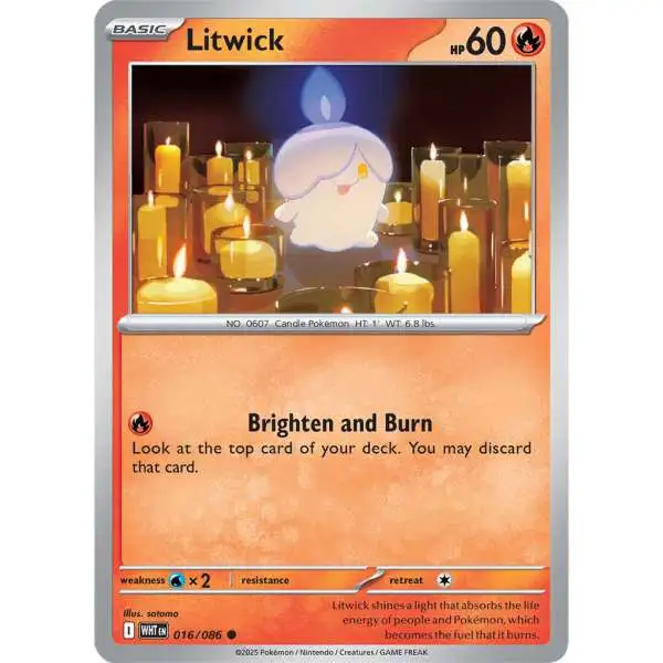 Pokemon Trading Card Game White Flare Common Litwick #16