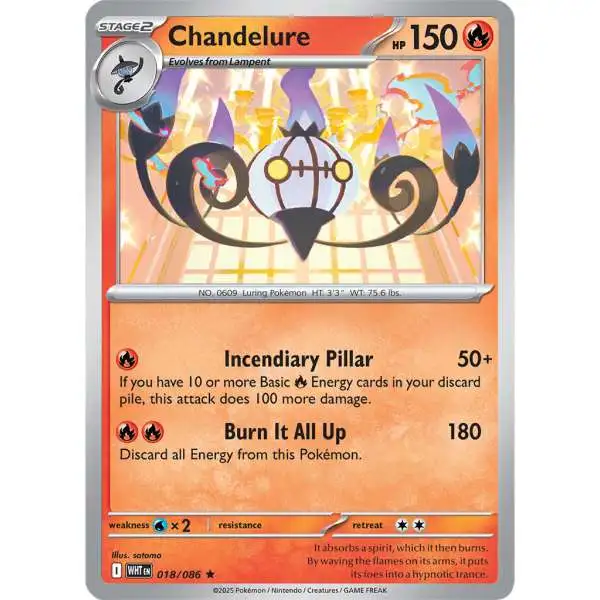Pokemon Trading Card Game White Flare Rare Chandelure #18