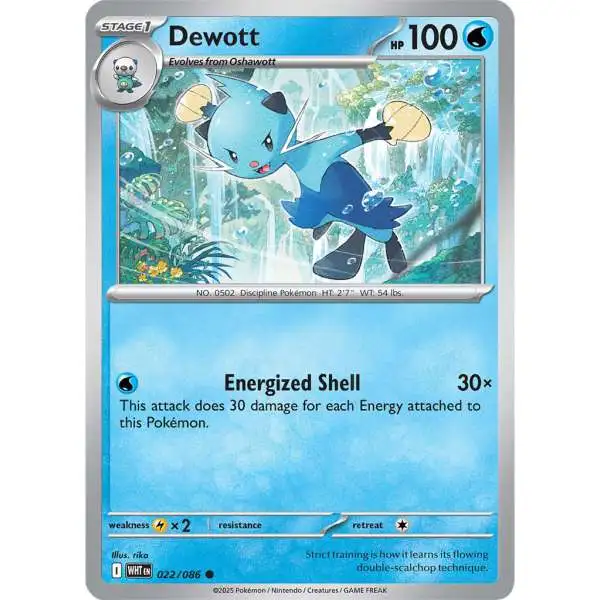 Pokemon Trading Card Game White Flare Common Dewott #22