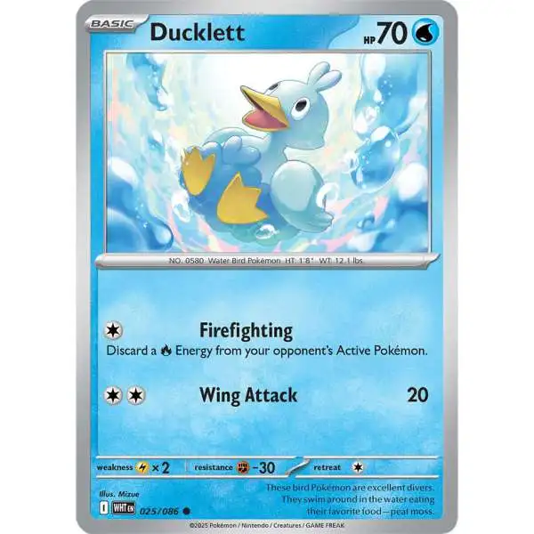 Pokemon Trading Card Game White Flare Common Ducklett #25