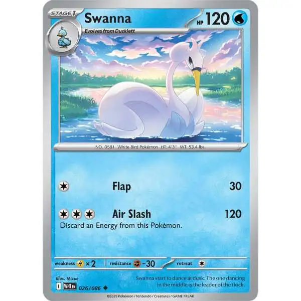 Pokemon Trading Card Game White Flare Uncommon Swanna #26