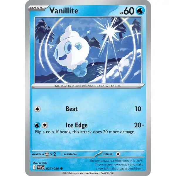 Pokemon Trading Card Game White Flare Common Vanillite #27