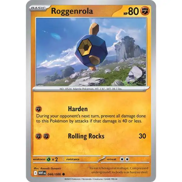 Pokemon Trading Card Game White Flare Common Roggenrola #46