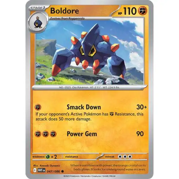 Pokemon Trading Card Game White Flare Common Boldore #47