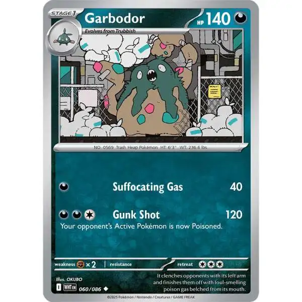 Pokemon Trading Card Game White Flare Uncommon Garbodor #60
